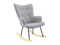 Meubiana - Grey Rocking Chair with Upholstered Backrest