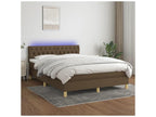 Meubiana bed base with mattress and LED light, dark brown, 140x190