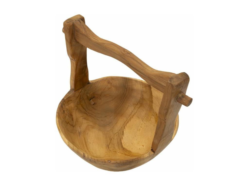 Brown wooden pocket tray 32x25x27 cm