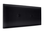 Meubiana Smooth Faux Leather Headboard with Buttons 90x50cm for 80/90cm Beds - Black