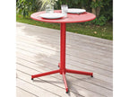 Meubiana round tilting garden table in red steel - Meubiana
