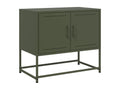 Olive green TV stand, 68.5x39x60.5 cm, steel