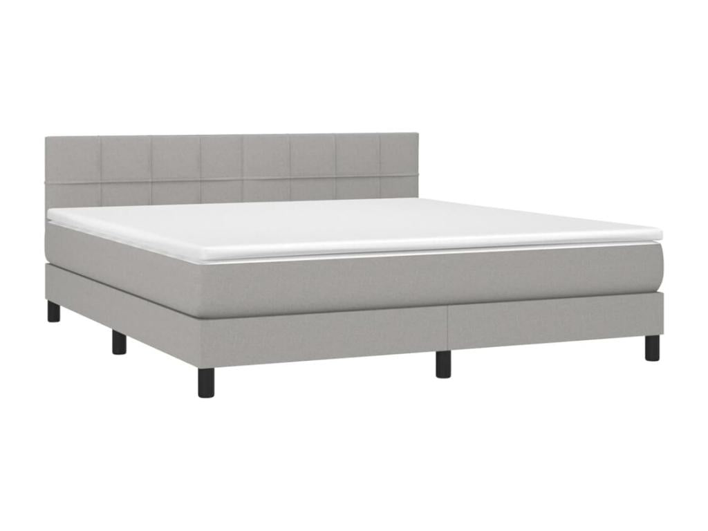 Meubiana bed base with light grey mattress 180x200 fabric