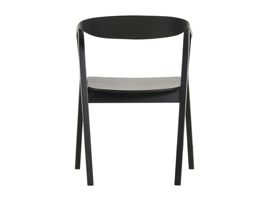 Set of 2 black wooden designer chairs by Meubiana