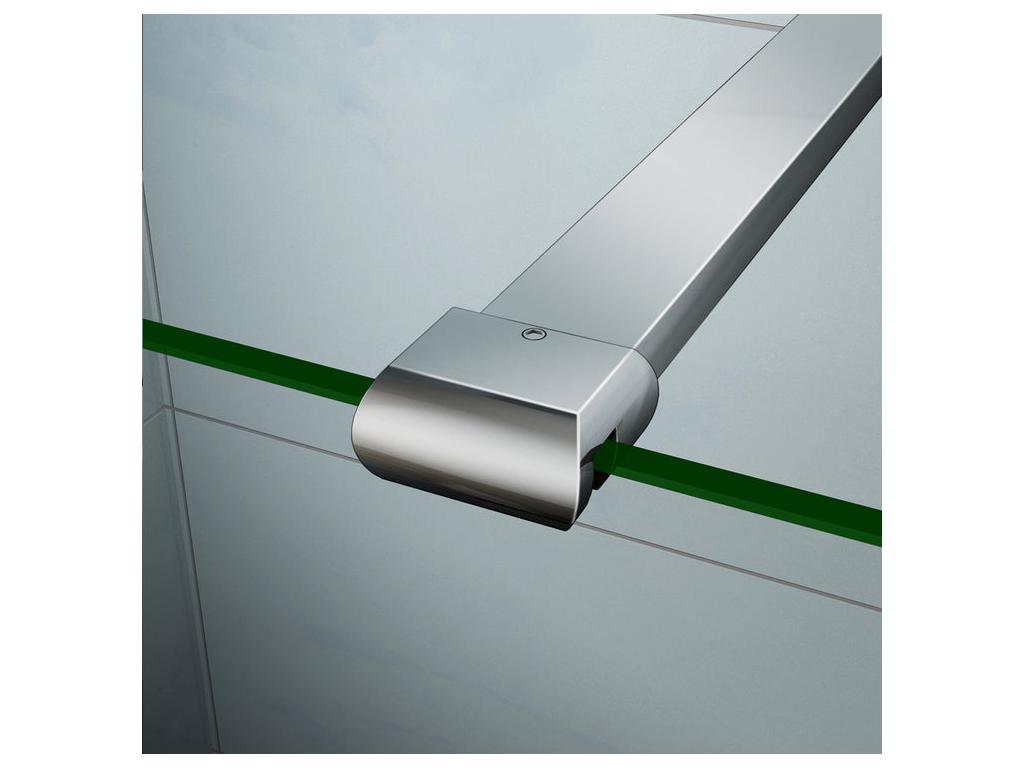 Walk-in shower enclosure 80 x 40 x 200 cm with pivoting return panel - 8 mm tempered glass - With 90 cm cuttable support bar