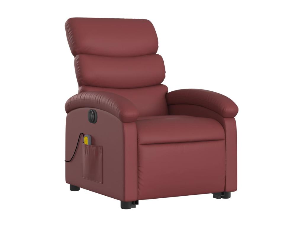 Burgundy red electric massage recliner