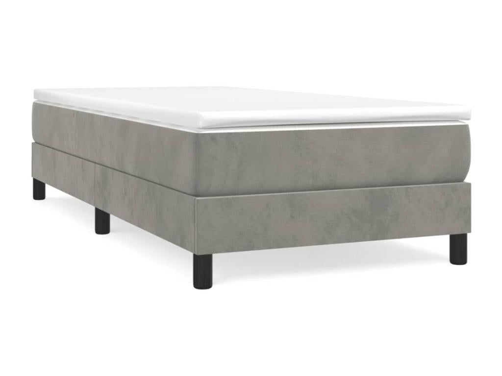 Meubiana bed base, light grey, 90x190 cm, velvet