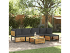 6-piece garden furniture set with cushions, solid wood by Meubiana