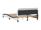 Bed frame without mattress, white and black, 140x200 cm, faux leather