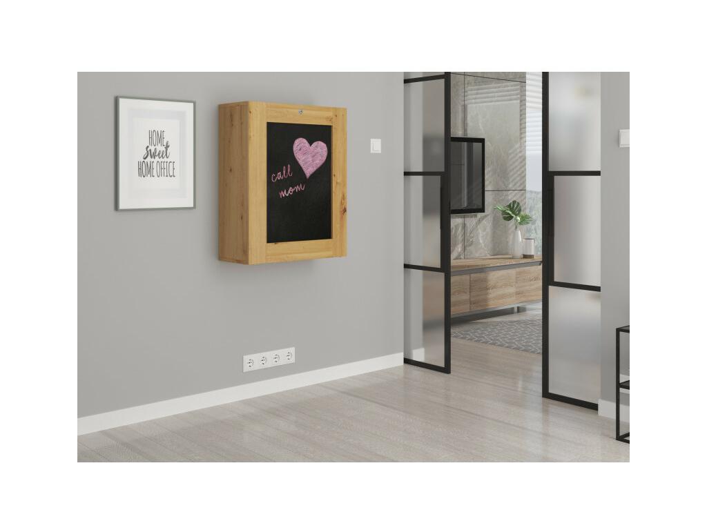 Meubiana Folding Desk, Wall-Mounted Folding Computer Table, Home Office Desk, Oak Finish - Matte Black