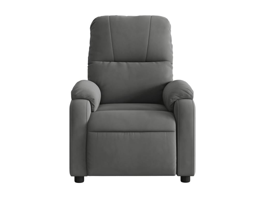 Dark grey electric recliner chair in microfiber fabric