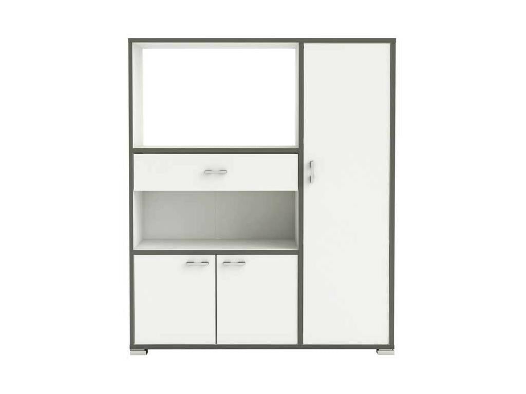 White microwave kitchen base cabinet - Meubiana - W 90 x D 40 x H 108 cm