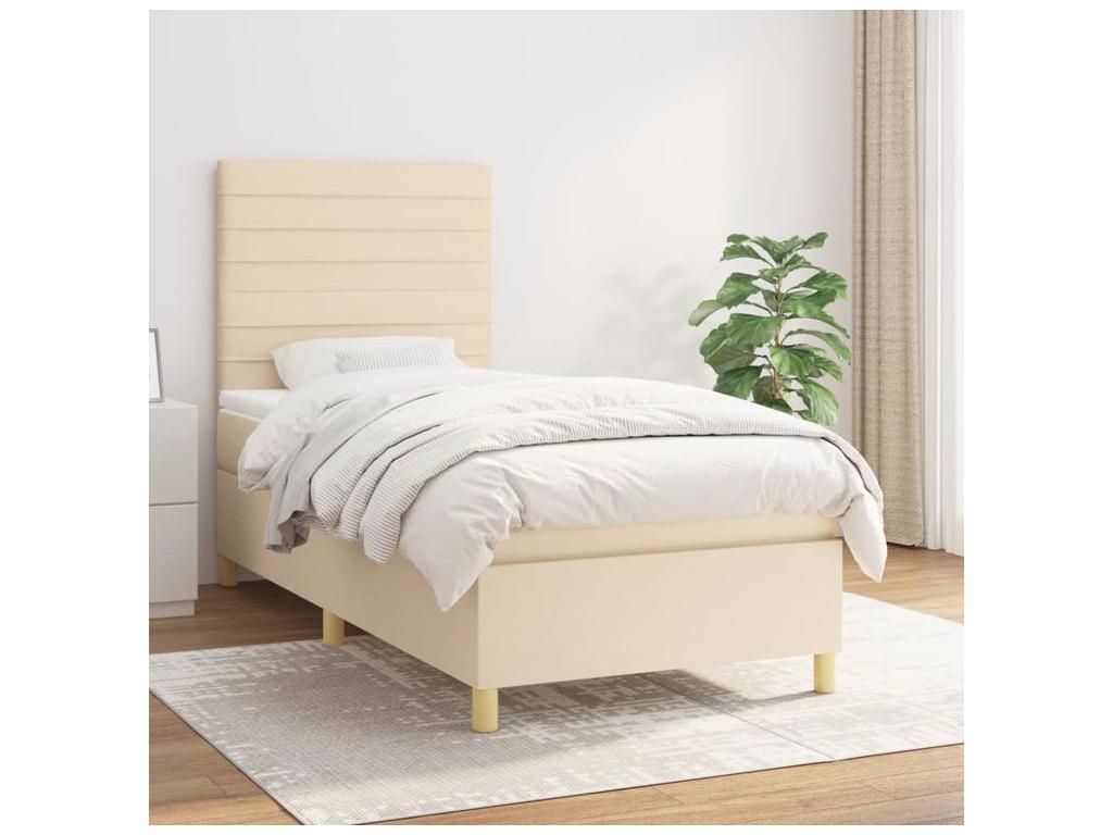 Meubiana bed base with cream mattress 100x200 fabric