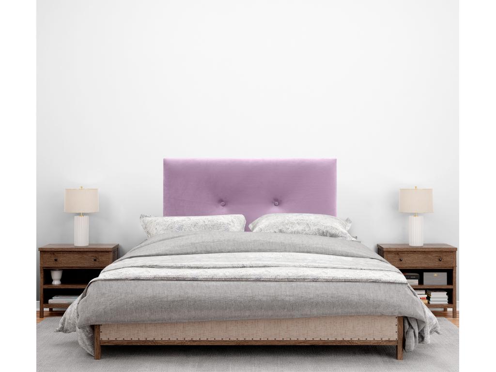 Meubiana Smooth Velvet Headboard with Buttons 105x105 with Bed Legs 105 - Pink