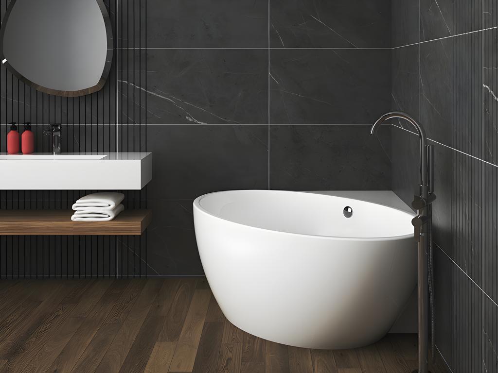 Corner bathtub - 197 L - 127x127x58 cm - White - Acrylic - Meubiana