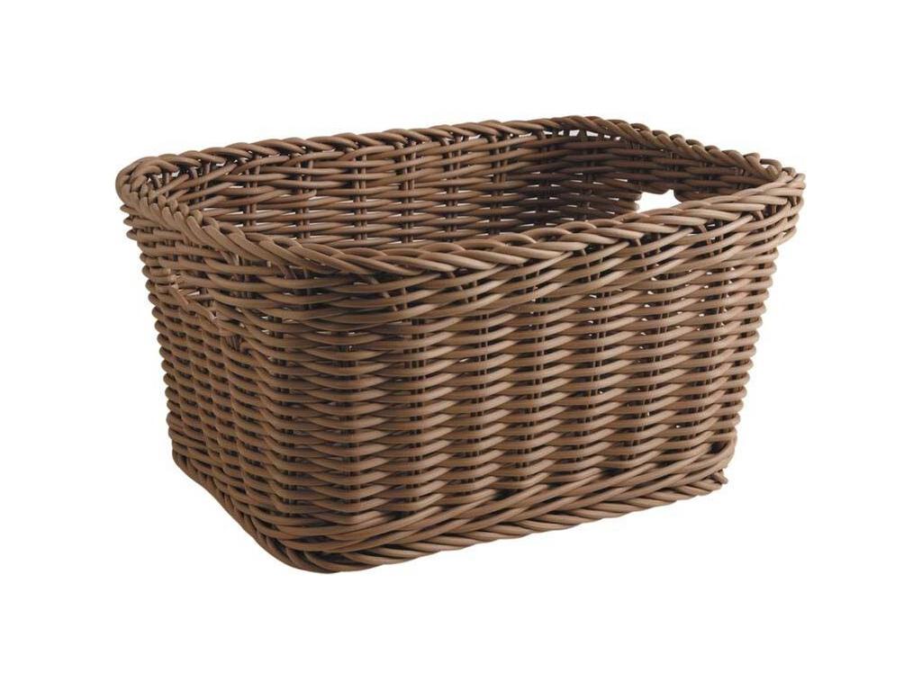 Synthetic rattan storage basket