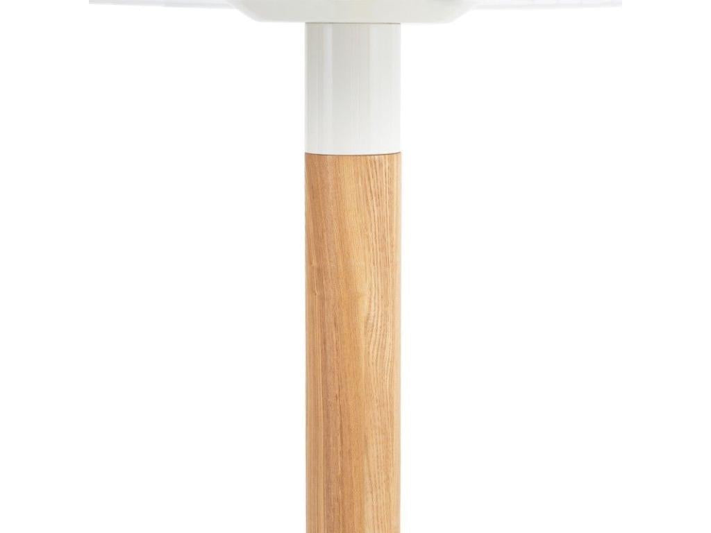 Meubiana 100cm Round Dining Table in White Lacquered Wood and White Metal Legs