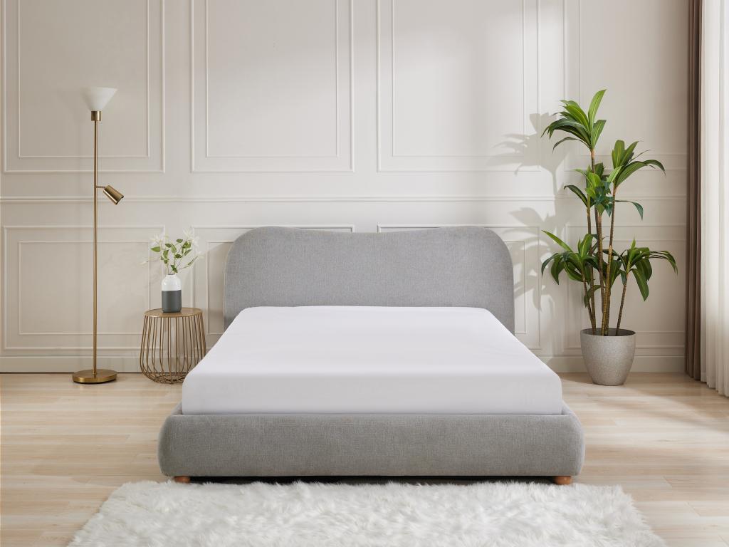 Storage bed 140x190 cm - Fabric - Light gray - Meubiana