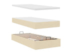 Ottoman bed frame with cream mattress, 160x200 cm, fabric