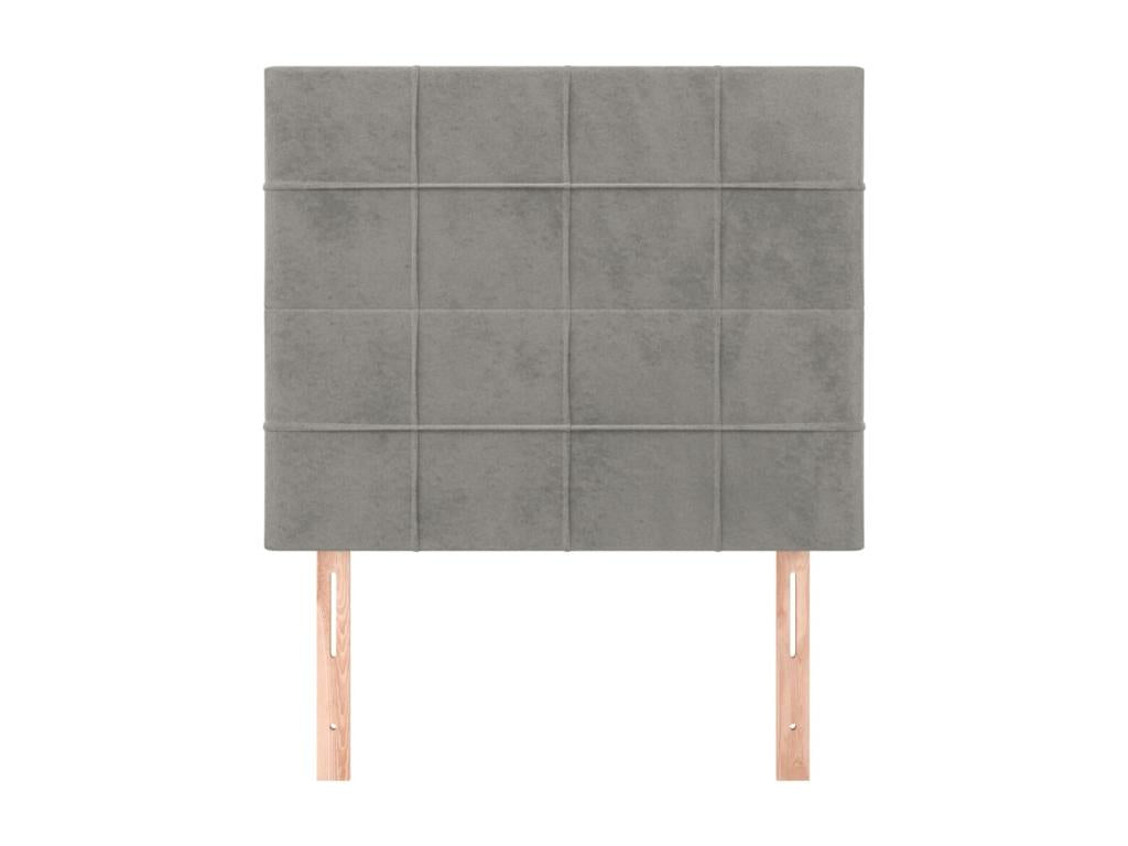 2-piece headboard set, light grey, 80x5x78/88 cm, velvet