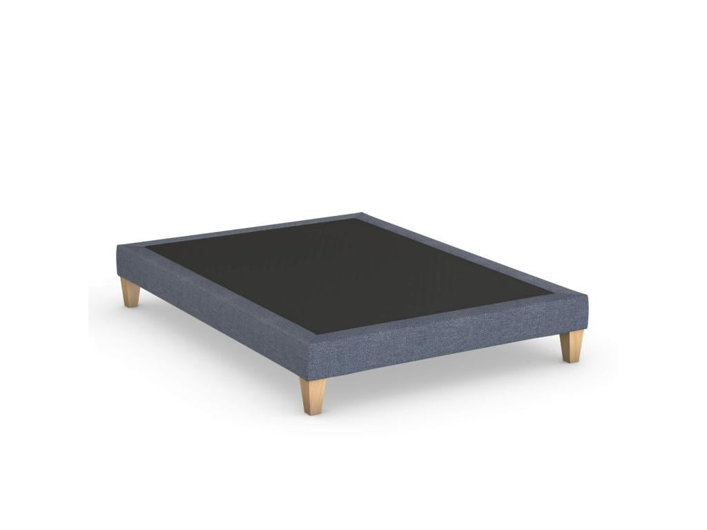 Ocean blue upholstered bed base - Meubiana 150x200