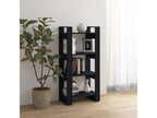 Black Bookshelf/Room Divider 60x35x125 cm Solid Wood