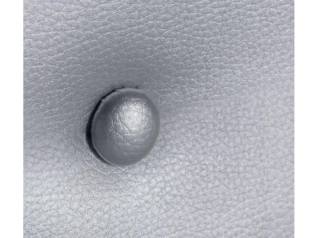 Meubiana Smooth Faux Leather Headboard with Buttons 110x50cm Beds 105 - Silver