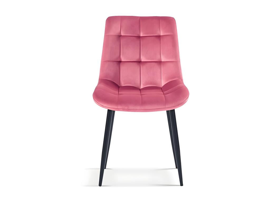 Meubiana velvet dining chair with pink metal legs