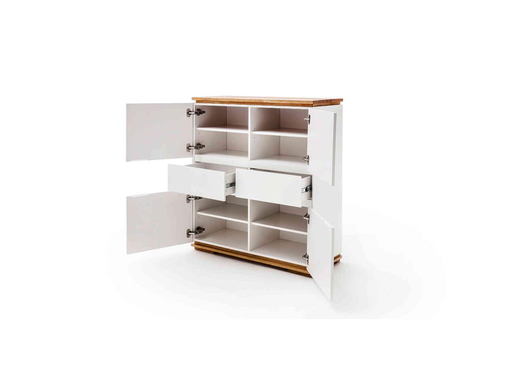 Chest of drawers with 4 doors and 2 drawers in white lacquered wood - CO16013