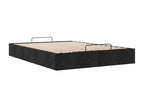 Ottoman bed frame without mattress, black, 140x190 cm, fabric