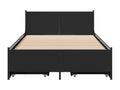 Bed frame with drawers, black, 100x200 cm, engineered wood