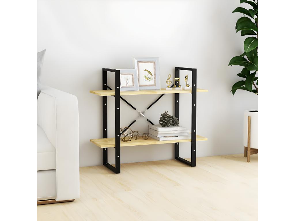2-tier bookcase 80x30x70 cm Solid pine wood