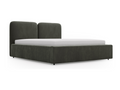 Upholstered bed with storage - 140x200 - double bed - velvet - dark grey - Meubiana