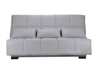 Fabric click-clack sofa with storage, Meubiana 15cm mattress, 193cm wide - Dark mottled grey