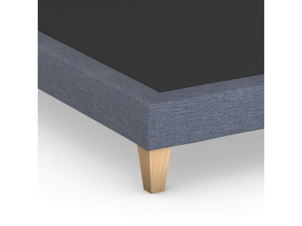 Ocean blue upholstered bed base - Meubiana 150x200