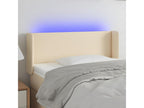 Cream LED Headboard 93x16x78/88 cm Fabric