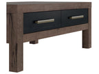 Homzora Coffee Table with 2 Drawers, Wood and Black