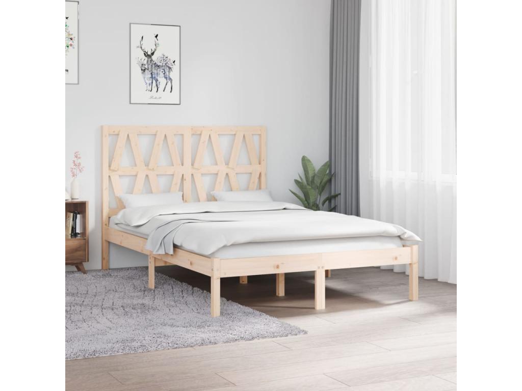 Solid pine wood bed frame 120x190 cm Small Double