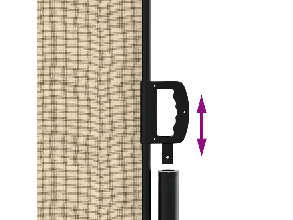 Beige retractable side awning 180x500 cm