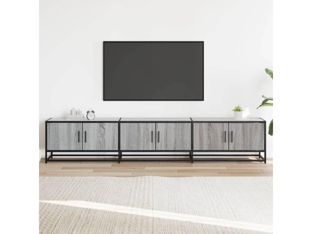 Meubiana TV stand, grey, 210x35x41 cm, engineered wood