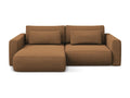2.5-seater left-hand corner sofa bed in textured fabric - Dark Meubiana - Meubiana