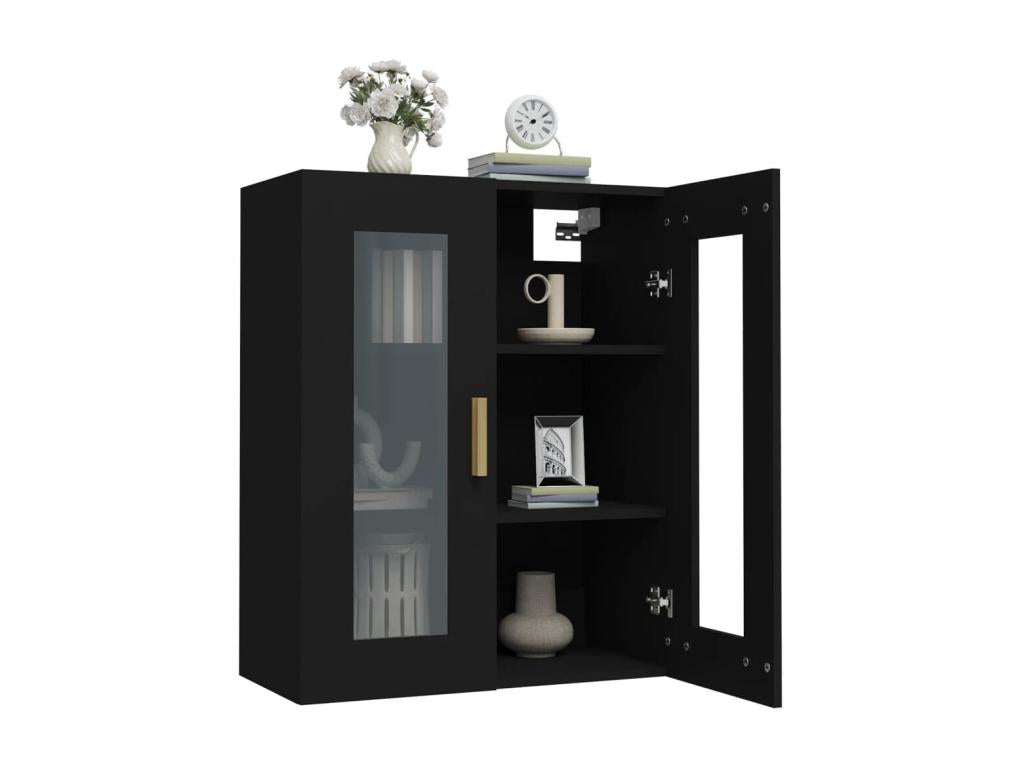 Black wall-mounted cabinet, 69.5x34x90 cm