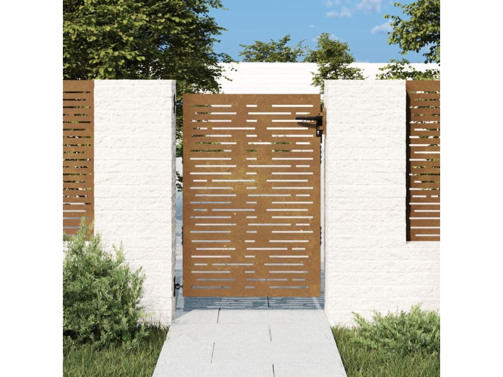 Garden gate 85x125 Corten steel square design