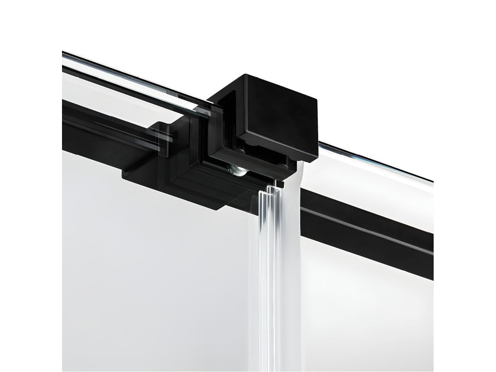 150x80cm sliding shower enclosure CANARIES BLACK, front access