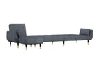 Grey L-shaped sofa bed 275x140x70 cm velvet