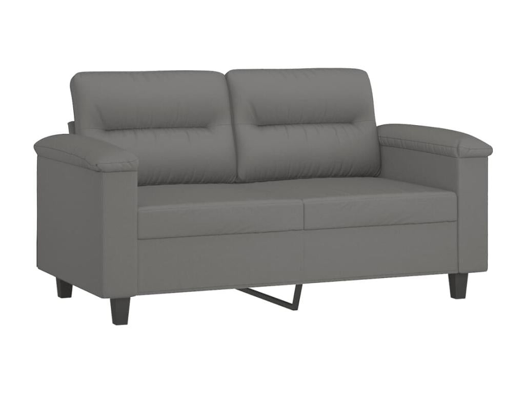 2-piece sofa set with dark grey microfiber fabric cushions