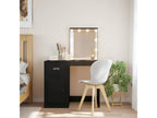 Dressing table with LED lighting, black, 90x42x132.5cm