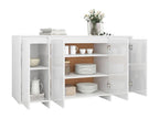 Glossy white sideboard, 135x41x75 cm, engineered wood