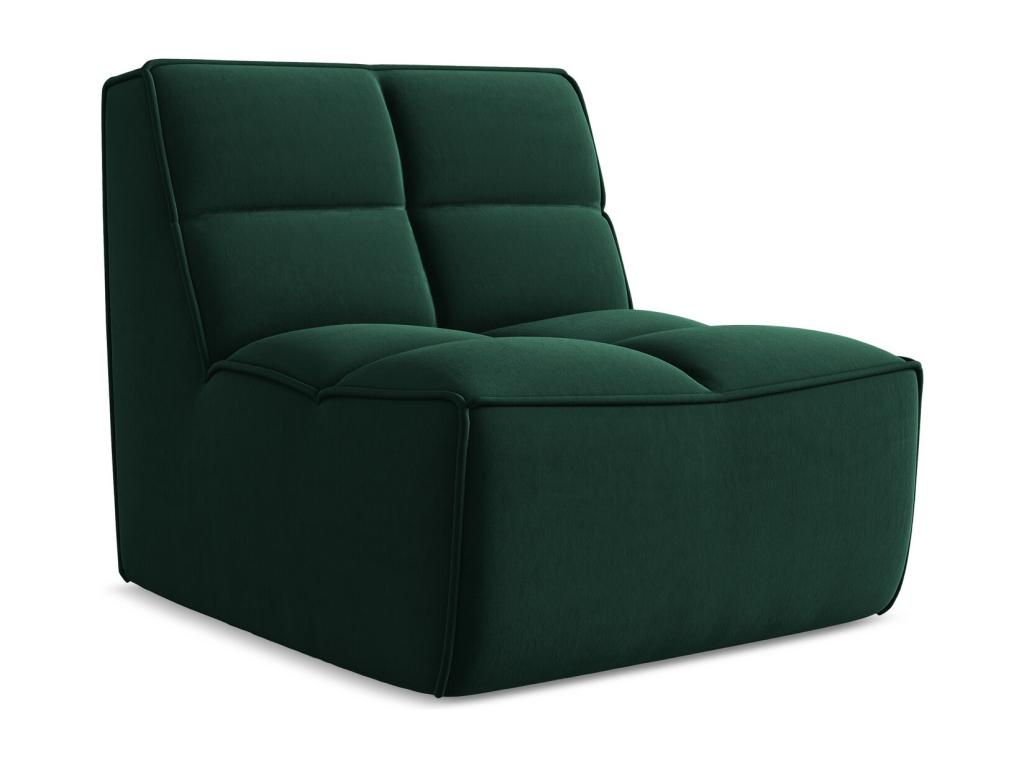 Armchair for modular sofa in velvet - bottle green - Meubiana