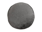 Round footstool pouf in anthracite grey velvet - Meubiana